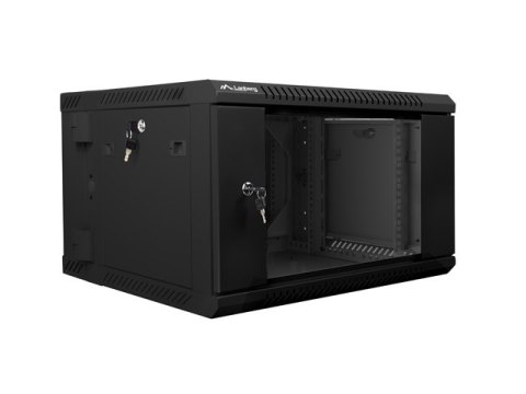 SZAFA INSTALACYJNA RACK WISZĄCA DWUSEKCYJNA 19" 6U 600X600 CZARNA LANBERG (FLAT PACK)