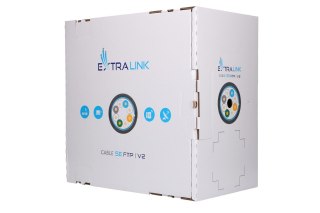 Extralink CAT5E FTP (F/UTP) V2 Zewnętrzny | Kabel sieciowy skrętka | 305M