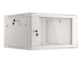 Lanberg :: Rack Cabinet 19? Wall-Mount 6U/600X600 (flat-pack) V2 Grey, Glass door