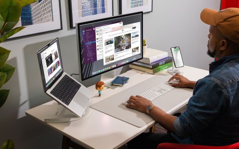 Podkładka na biurko Twelve South DeskPad ze skóry wegańskiej (dove grey)
