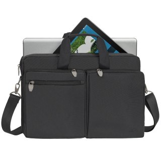 Torba do notebooka 17,3" RIVACASE Tiergarten czarna, z materiału wodoodpornego