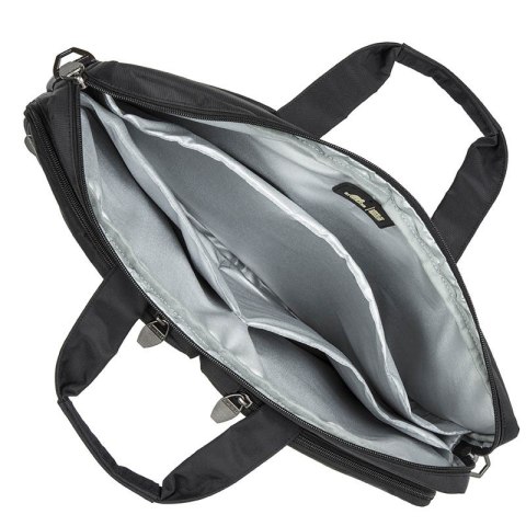 Torba do notebooka 17,3" RIVACASE Tiergarten czarna, z materiału wodoodpornego