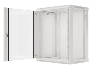 Lanberg :: Rack Cabinet 19? Wall-Mount 15U/600X450 (flat-pack) V2 Grey, Glass door