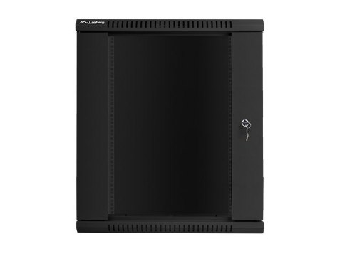 Lanberg :: Rack Cabinet 19? Wall-Mount 15U/600X600 (flat-pack) V2 Black, Glass door