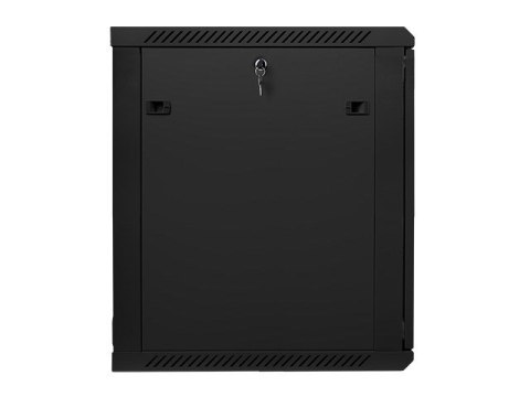 Lanberg :: Rack Cabinet 19? Wall-Mount 15U/600X600 (flat-pack) V2 Black, Glass door