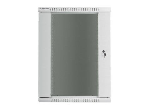Lanberg :: Rack Cabinet 19? Wall-Mount 18U/600X600 (flat-pack) V2 Grey Glass door