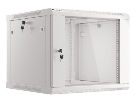 Lanberg :: Rack Cabinet 19? Wall-Mount 9U/600X600 (flat-pack) V2 Grey, Glass door