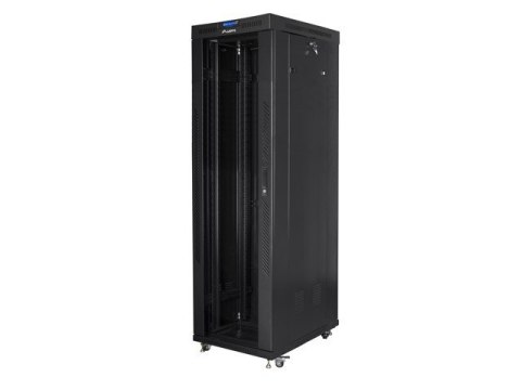 SZAFA INSTALACYJNA RACK STOJĄCA 19" 42U 600X1000 CZARNA DRZWI SZKLANE LCD LANBERG (FLAT PACK) V2