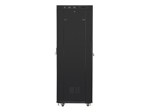 SZAFA INSTALACYJNA RACK STOJĄCA 19" 42U 600X800 CZARNA DRZWI SZKLANE LCD LANBERG (FLAT PACK) V2