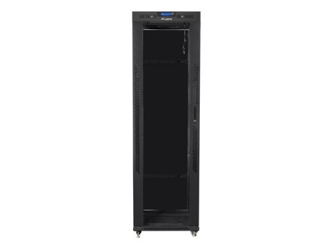 SZAFA INSTALACYJNA RACK STOJĄCA 19" 42U 600X800 CZARNA DRZWI SZKLANE LCD LANBERG (FLAT PACK) V2