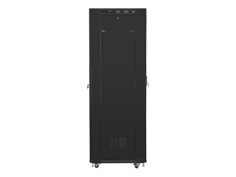 SZAFA INSTALACYJNA RACK STOJĄCA 19" 42U 600X800 CZARNA DRZWI SZKLANE LCD LANBERG (FLAT PACK) V2