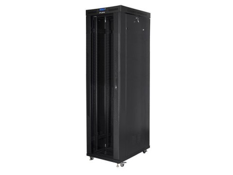SZAFA INSTALACYJNA RACK STOJĄCA 19" 47U 800X1000 CZARNA DRZWI SZKLANE LCD LANBERG (FLAT PACK) V2