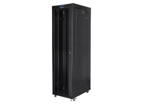 SZAFA INSTALACYJNA RACK STOJĄCA 19" 47U 800X1000 CZARNA DRZWI SZKLANE LCD LANBERG (FLAT PACK) V2