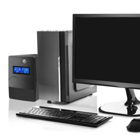 Qoltec Zasilacz awaryjny UPS | Monolith | 850VA | 480W | LCD | USB | RJ45