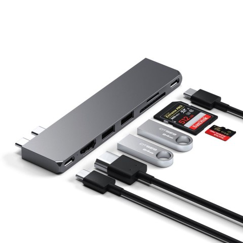 Hub Satechi Type-C Pro Hub Slim gwiezdna szarość - Smukła obudowa