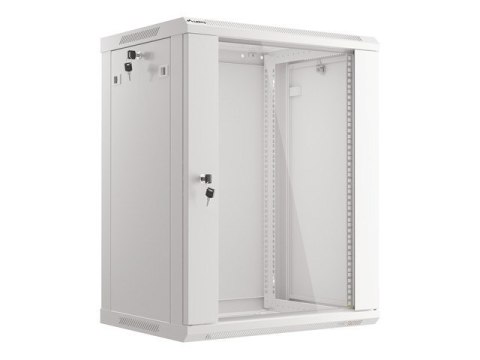 Lanberg :: Rack Cabinet 19? Wall-Mount 15U/600X450 (flat-pack) V2 Grey, Glass door