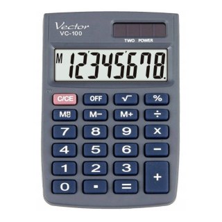 Vector Kalkulator biurowy KAV VC-100, 8-cyfrowy, 58x88,5mm, szary