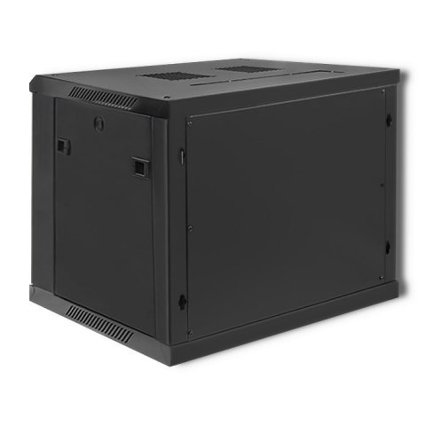 Qoltec Szafa RACK 19" | 9U | 600 x 500 x 600 | Czarna | Wisząca