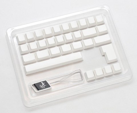 Zestaw Ducky Blank White PBT, profil wiśniowy - 133, układ ANSI-US, układ ANSI-US