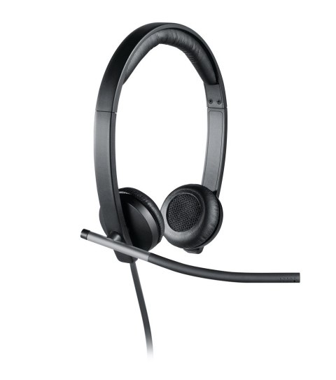 Logitech H650e Zestaw słuchawkowy Przewodowa Opaska na głowę Biuro/centrum telefoniczne USB Typu-A Czarny, Srebrny