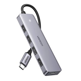 Ugreen Hub Adapter 4w1 USB C do 4x USB 3.0+USB C (szary)