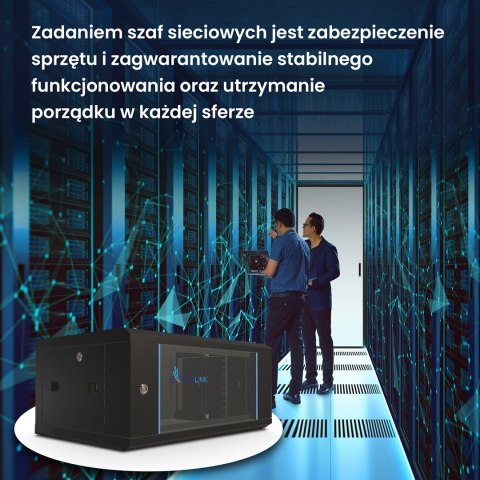 Extralink 4U 600x450 Czarna | Szafa rack | montowana na ścianie