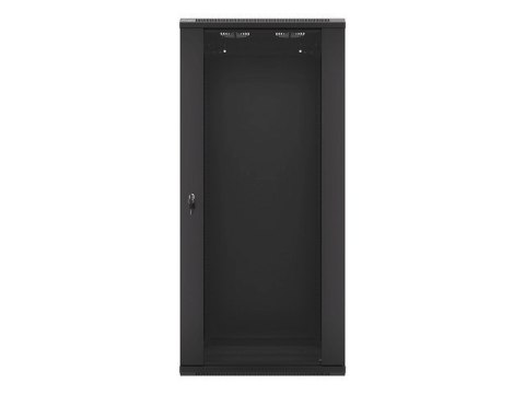 Szafa jednosekcyjna Lanberg WF01-6427-10B (27U; 1300mm / 600mm / 450 mm; wisząca; Szklane; 19''; kolor czarny)