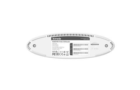 Tenda N300 router bezprzewodowy Fast Ethernet Jedna częstotliwości (2,4 GHz) 4G Biały