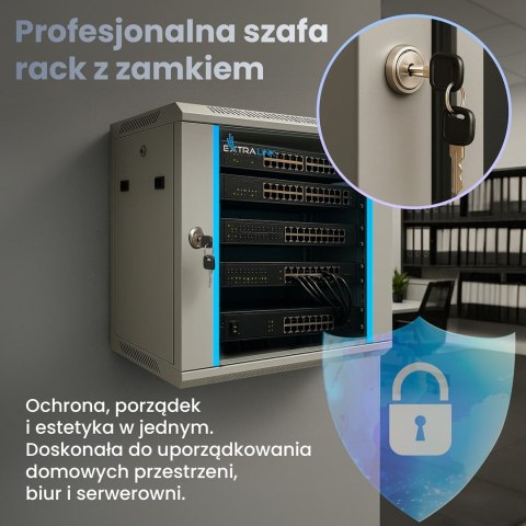 Extralink 6U 600x450 Szara | Szafa rack | montowana na ścianie