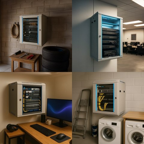 Extralink 6U 600x450 Szara | Szafa rack | montowana na ścianie