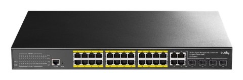 Cudy GS2028PS4 Zarządzany L2 Gigabit Ethernet (10/100/1000) Obsługa PoE 1U Czarny