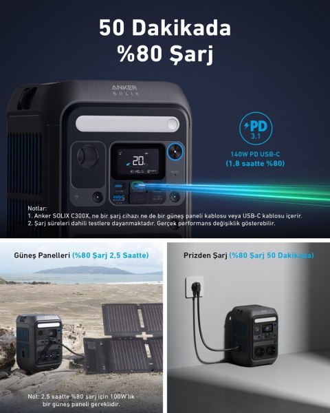 Anker SOLIX C300X Tragbare Powerstation 288Wh | 600W