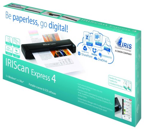 I.R.I.S. IRIScan Express 4 Skaner z podajnikiem 1200 x 1200 DPI A4 Czarny