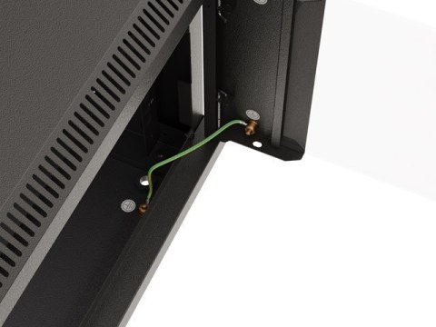 Szafa instalacyjna rack wisząca 19" 9U 540x350 czarna drzwi przeszklone Lanberg (FLAT PACK)