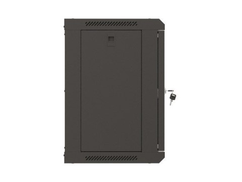 Szafa instalacyjna rack wisząca 19" 9U 540x350 czarna drzwi przeszklone Lanberg (FLAT PACK)