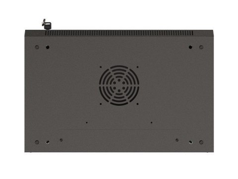 Szafa instalacyjna rack wisząca 19" 9U 540x350 czarna drzwi przeszklone Lanberg (FLAT PACK)