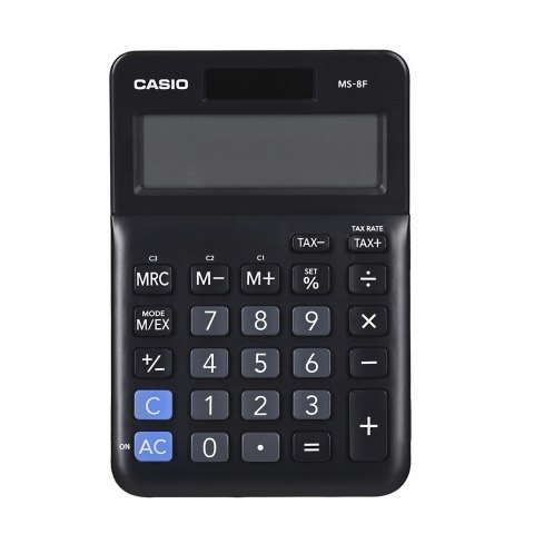 Casio Kalkulator biurowy MS-8F, 8-cyfrowy, 103x147x28,8mm, czarny