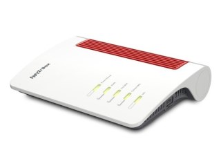 Router stołowy FRITZ! Box 4690, Wi-Fi 7 (802.11be), Dwuzakresowy (2,4 GHz / 5 GHz), Ethernet LAN, Czerwony, Biały