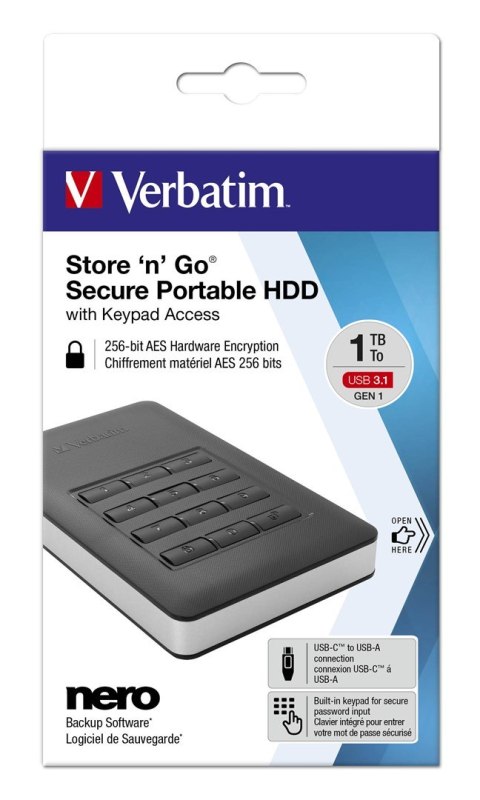 STORE NGO SECURE HDD USB 3 2TB/KEYPAD ACCESS