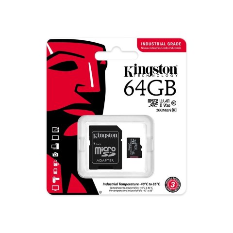KINGSTON microSDHC 64GB Industrial C10 A1 pSLC Card