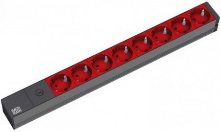 Listwa zasilająca Bachmann 48.30cm (19") ALU, 8-drożna, do UPS z IEC IEC IEC320 C14 (do systemów UPS), zasilający 2 m, 1U,, 8 cz
