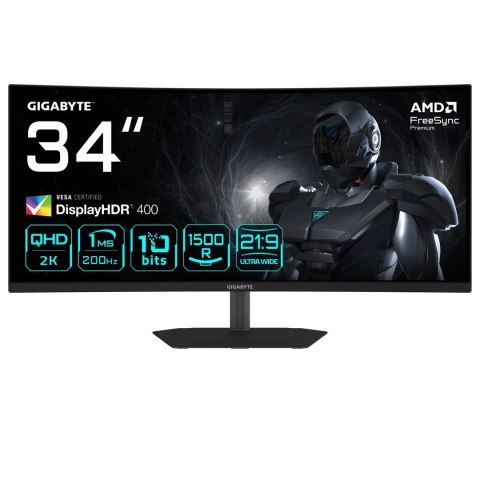 MONITOR GIGABYTE LED 34" G34WQC2 200Hz