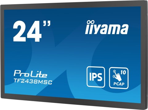 Iiyama 23,8-calowy, 10-punktowy monitor dotykowy PCAP Open Frame z technologią panelu IPS, szklaną konstrukcją od krawędzi do kr