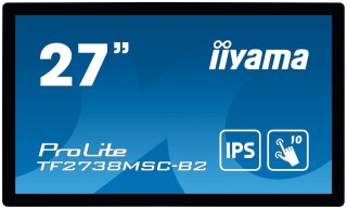Iiyama ProLite TF2738MSC-B2 monitor komputerowy 68,6 cm (27") 1920 x 1080 px Full HD LED Ekran dotykowy Przeznaczony dla wielu u
