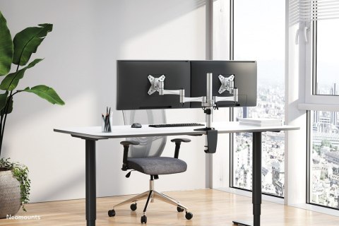 Neomounts FPMA-D1330DSILVER uchwyt / stojak do monitorów 68,6 cm (27") Biurko Srebrny
