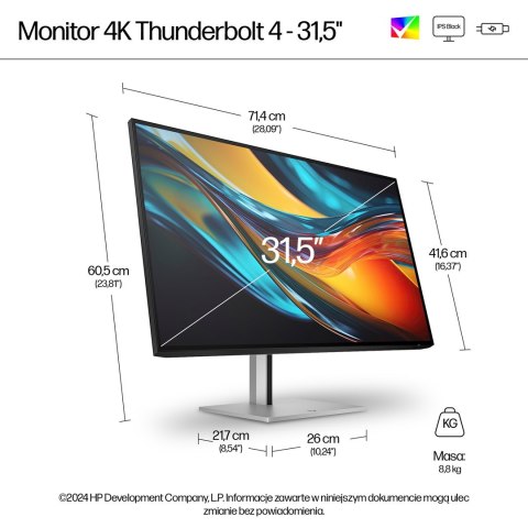 HP Monitor Pro seria 7 4K Thunderbolt 4 - 732pk, 31,5"