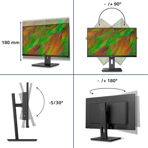 Philips 3000 series 32B1U3900/00 monitor komputerowy 80 cm (31.5") 3840 x 2160 px 4K Ultra HD LCD Czarny