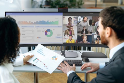Philips 49B2U6903CH/00 monitor komputerowy 124,5 cm (49") 5120 x 1440 px Dual QHD LCD Szary