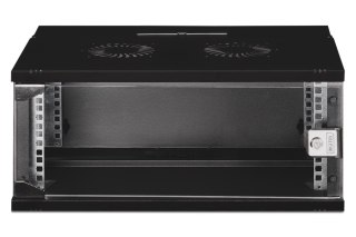 Szafa sieciowa wisząca 19" 4U, SOHO PRO 240 x 540 x 400 mm, drzwi szyba, czarny, niezłożona, 60kg