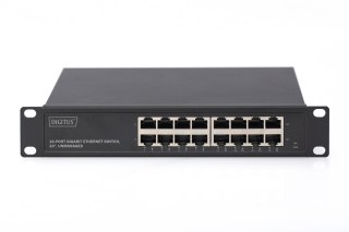 Digitus 16-portowy przełącznik Gigabit Ethernet DN-80115 Niezarządzalny zasilacz do montażu w szafie typu Wewnętrzny